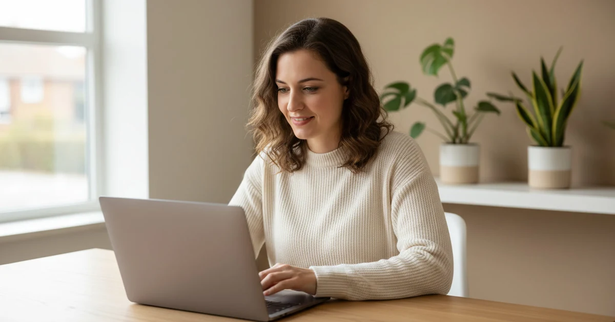 Roos Vermeer werkt aan bureau op laptop